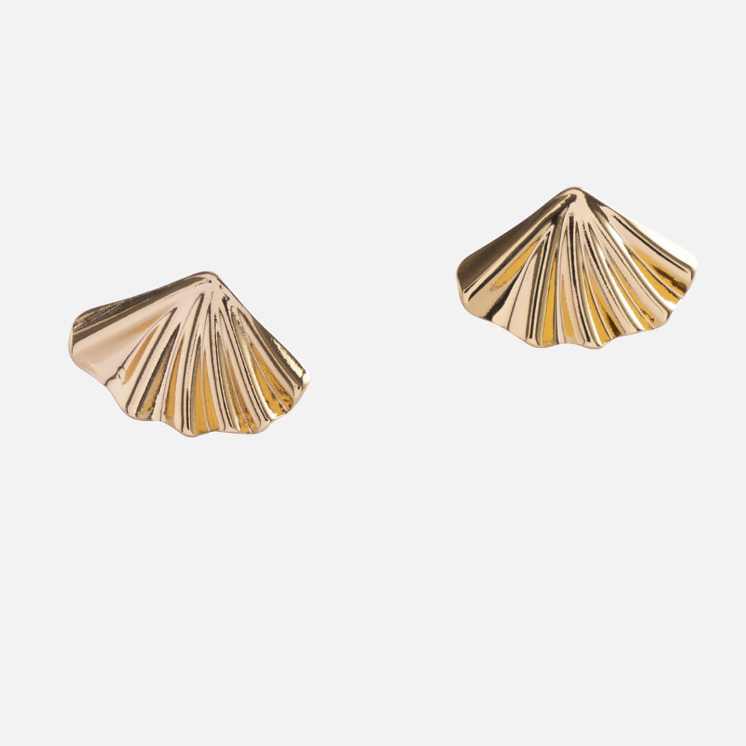 Gold Fan-Shaped Earrings