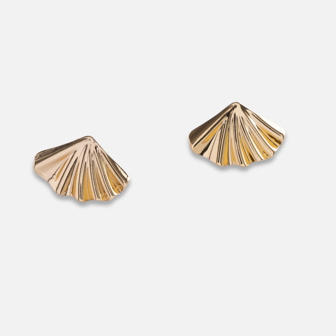 Gold Fan-Shaped Earrings