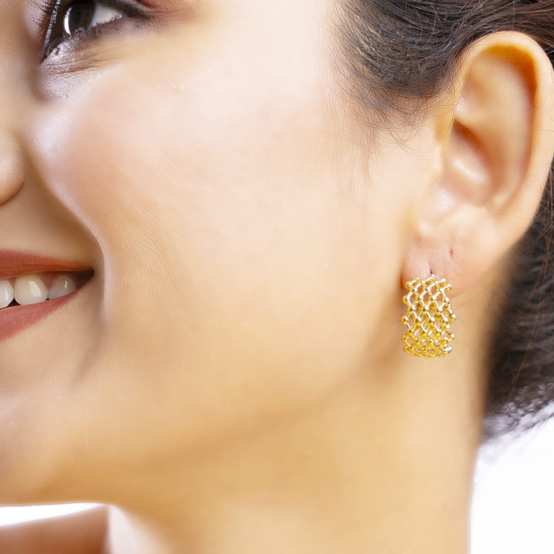 Gold Mesh Hoop Earrings