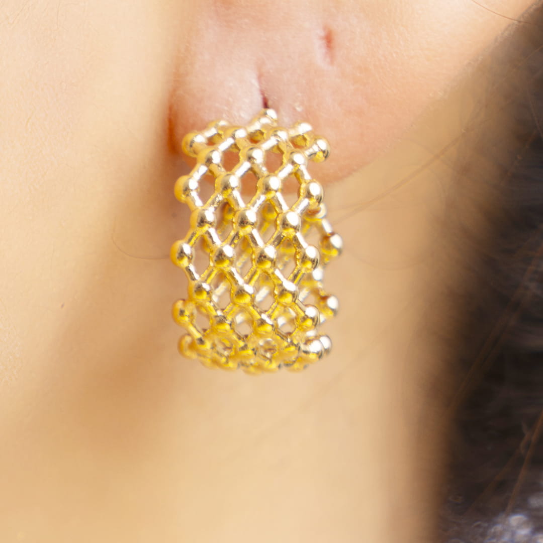 Gold Mesh Hoop Earrings