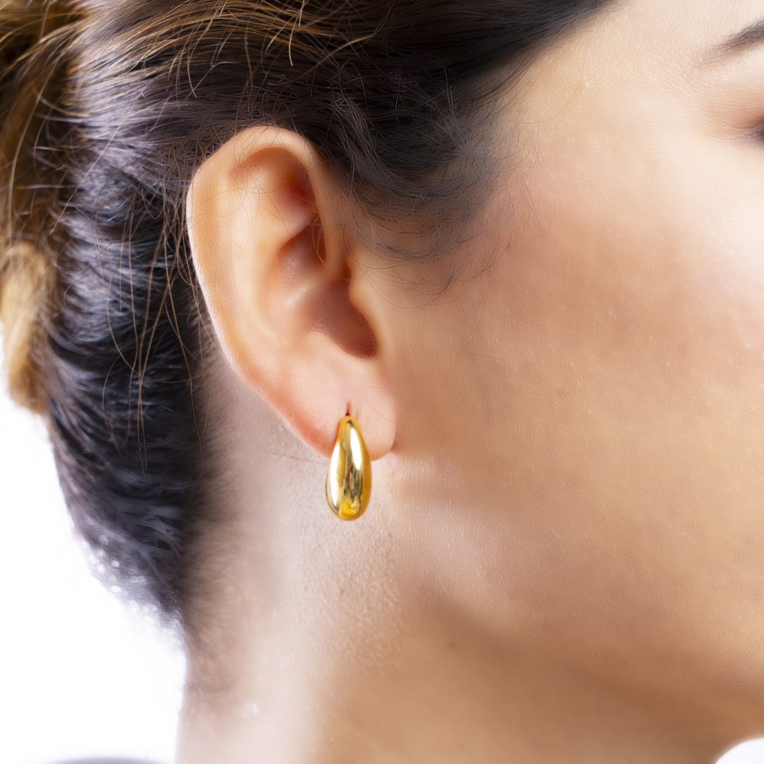 Gold Teardrop Stud Earrings