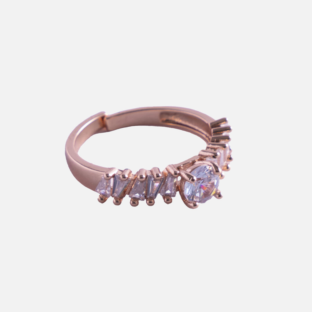 : Rose Gold Tapered Baguette Ring