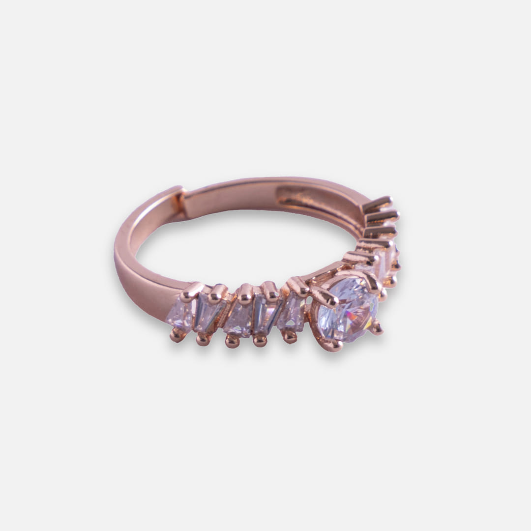 : Rose Gold Tapered Baguette Ring