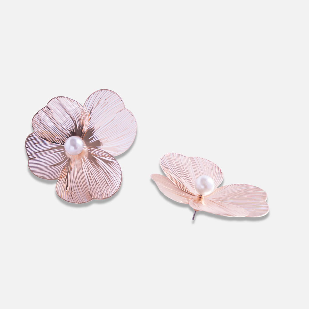 Gold Floral Statement Earrings
