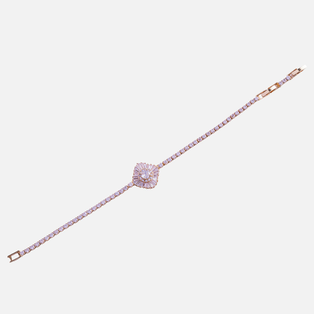 Stainless Steel Solitaire Crystal Tennis Bracelet