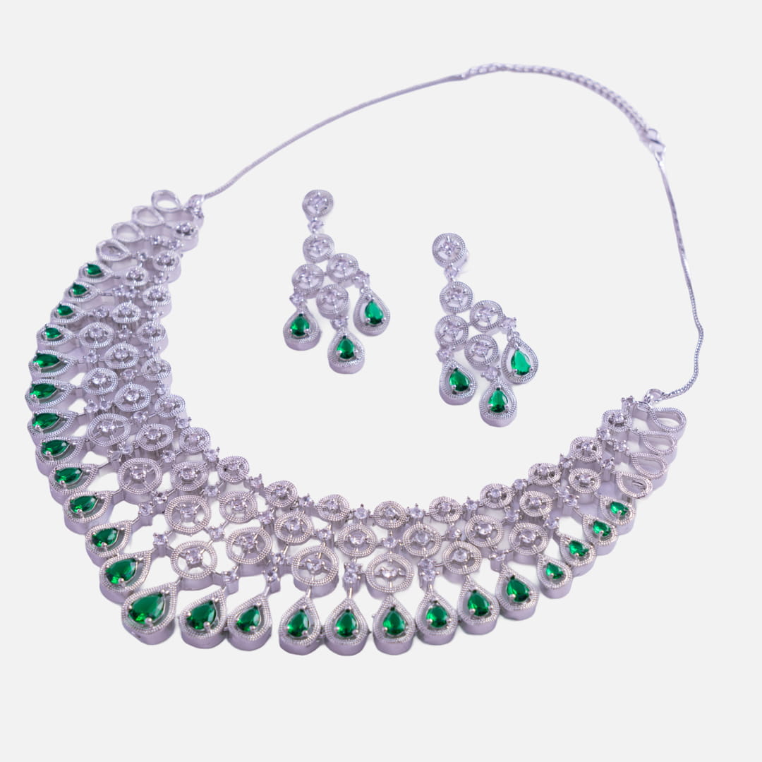 Elegant American Diamond Necklace Set