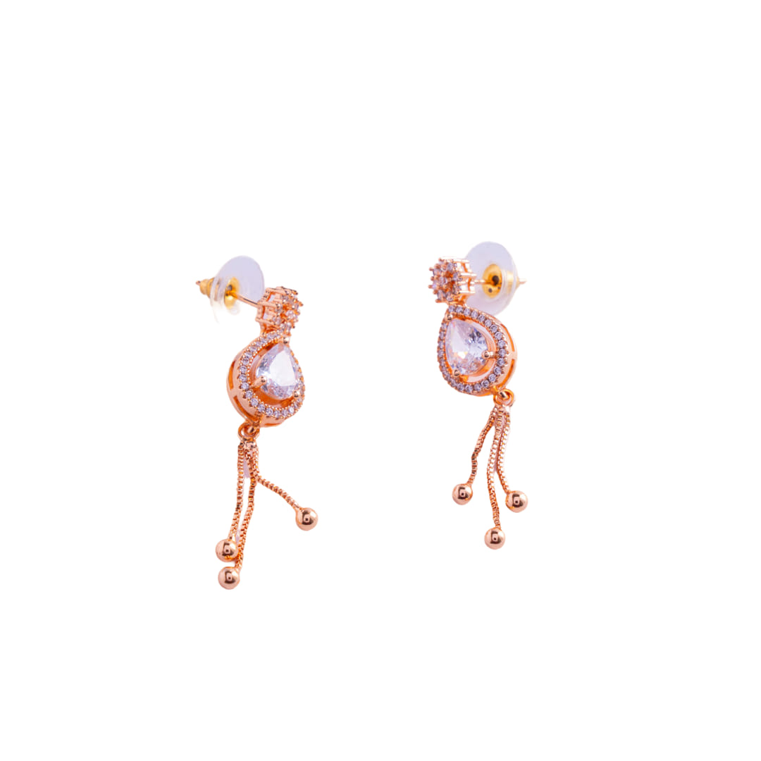 Rose Gold Teardrop Dangle Earrings