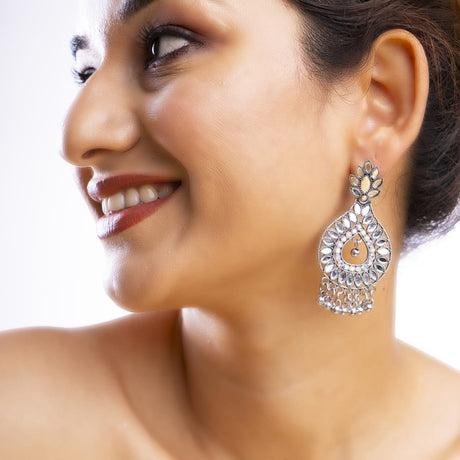 Lotus Charm Chandbali Earrings