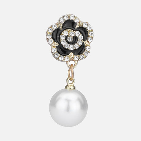 Rose Pearl Drop Earrings