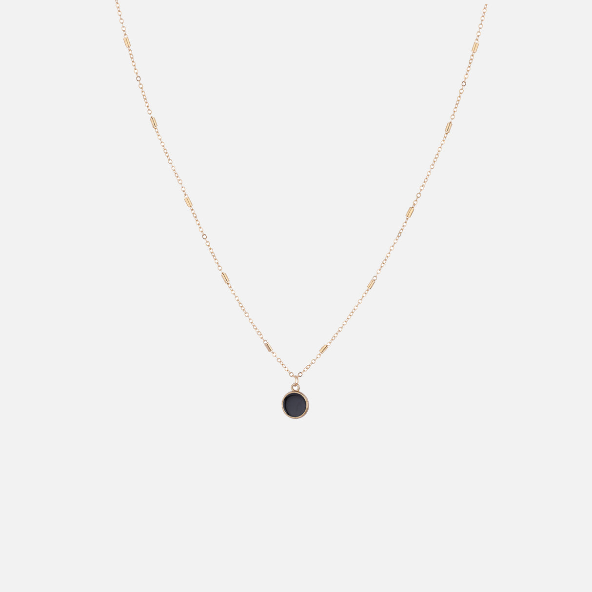 Black Onyx Chain Pendant Necklace