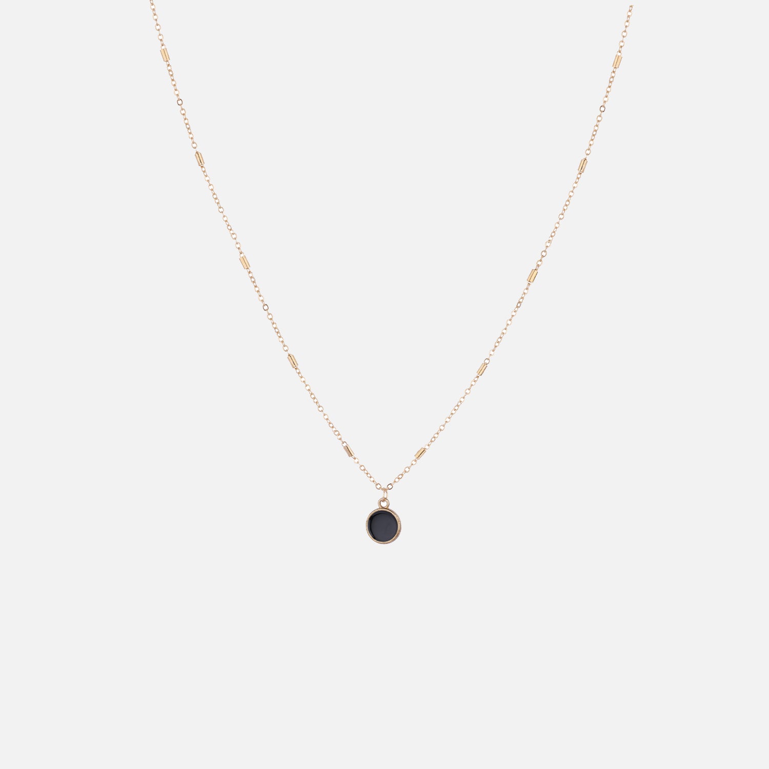 Black Onyx Chain Pendant Necklace