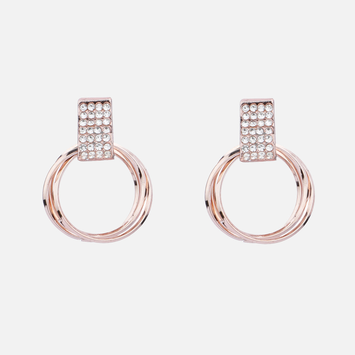 Crystal Rectangle Hoop Earrings