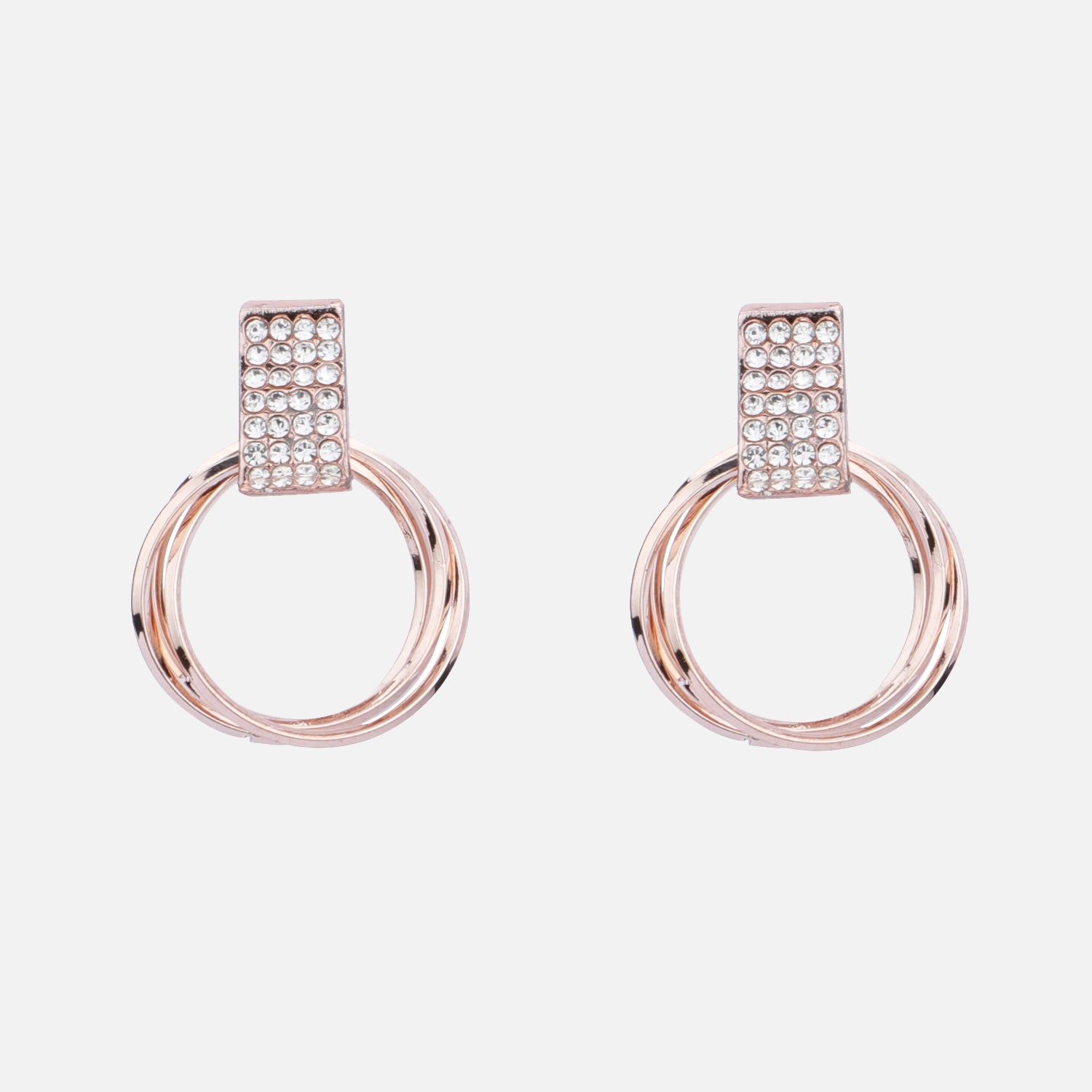 Crystal Rectangle Hoop Earrings