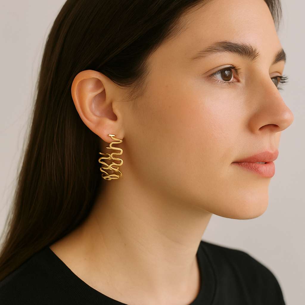 Wavy Hoop Earrings