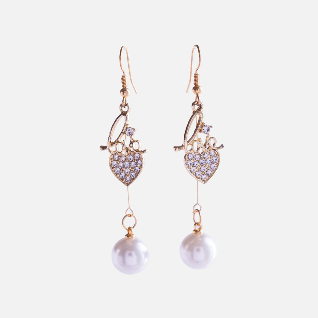 Love Charm Pearl Drop Earrings