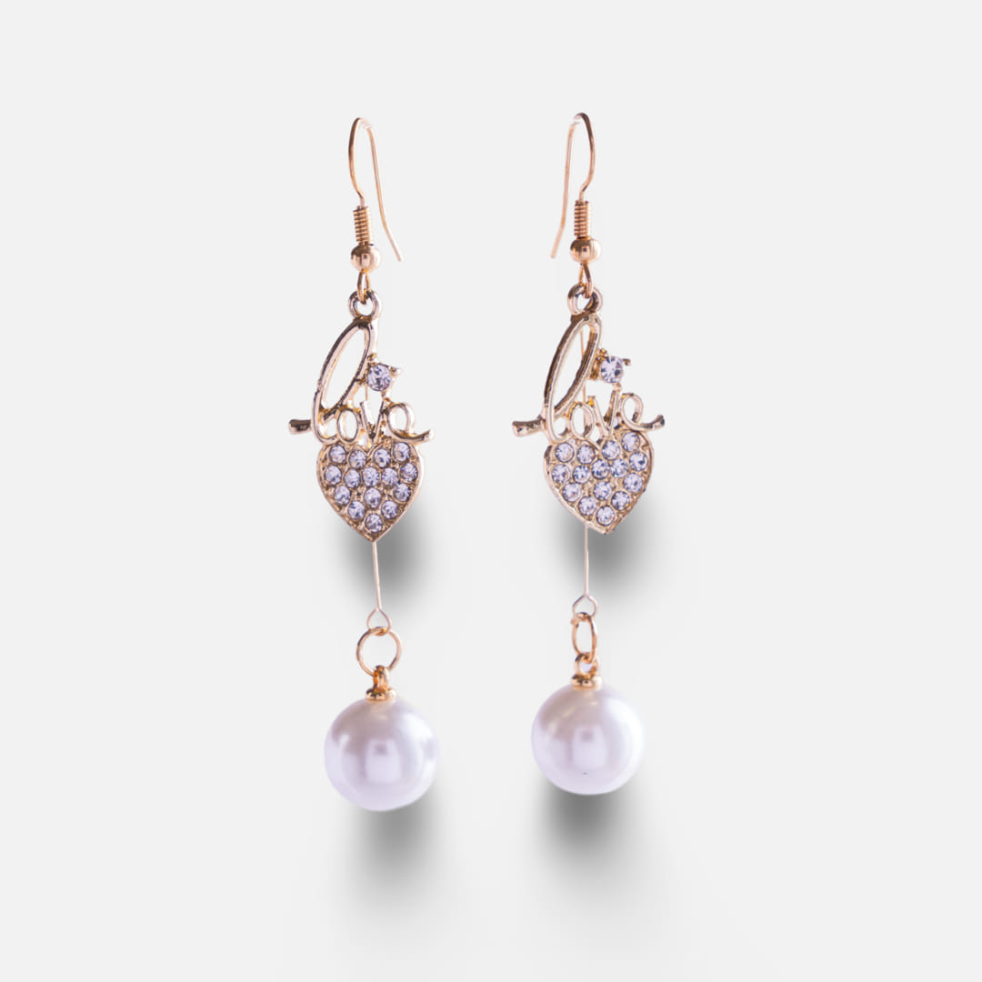 Love Charm Pearl Drop Earrings