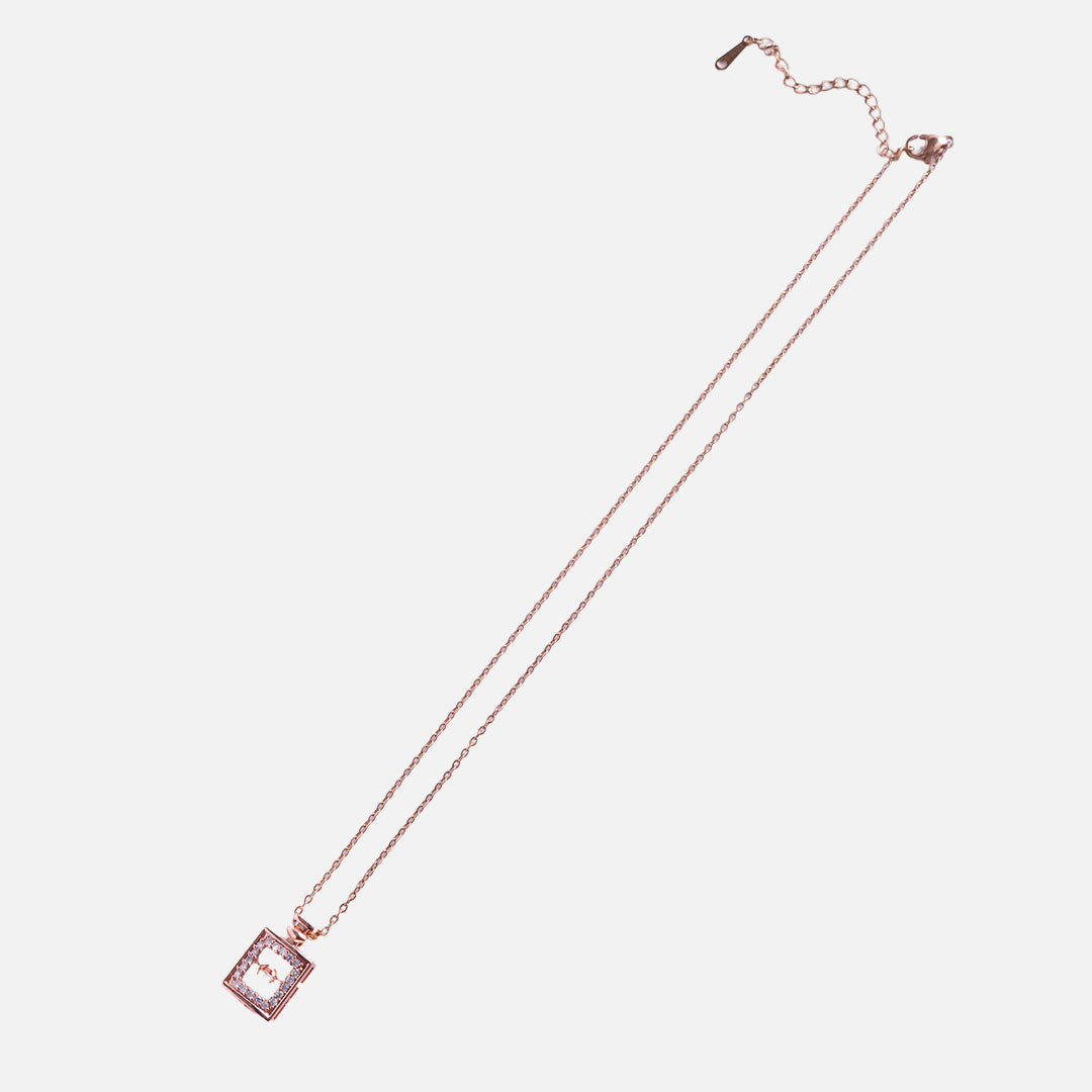 Rose Gold Square Chain Pendant
