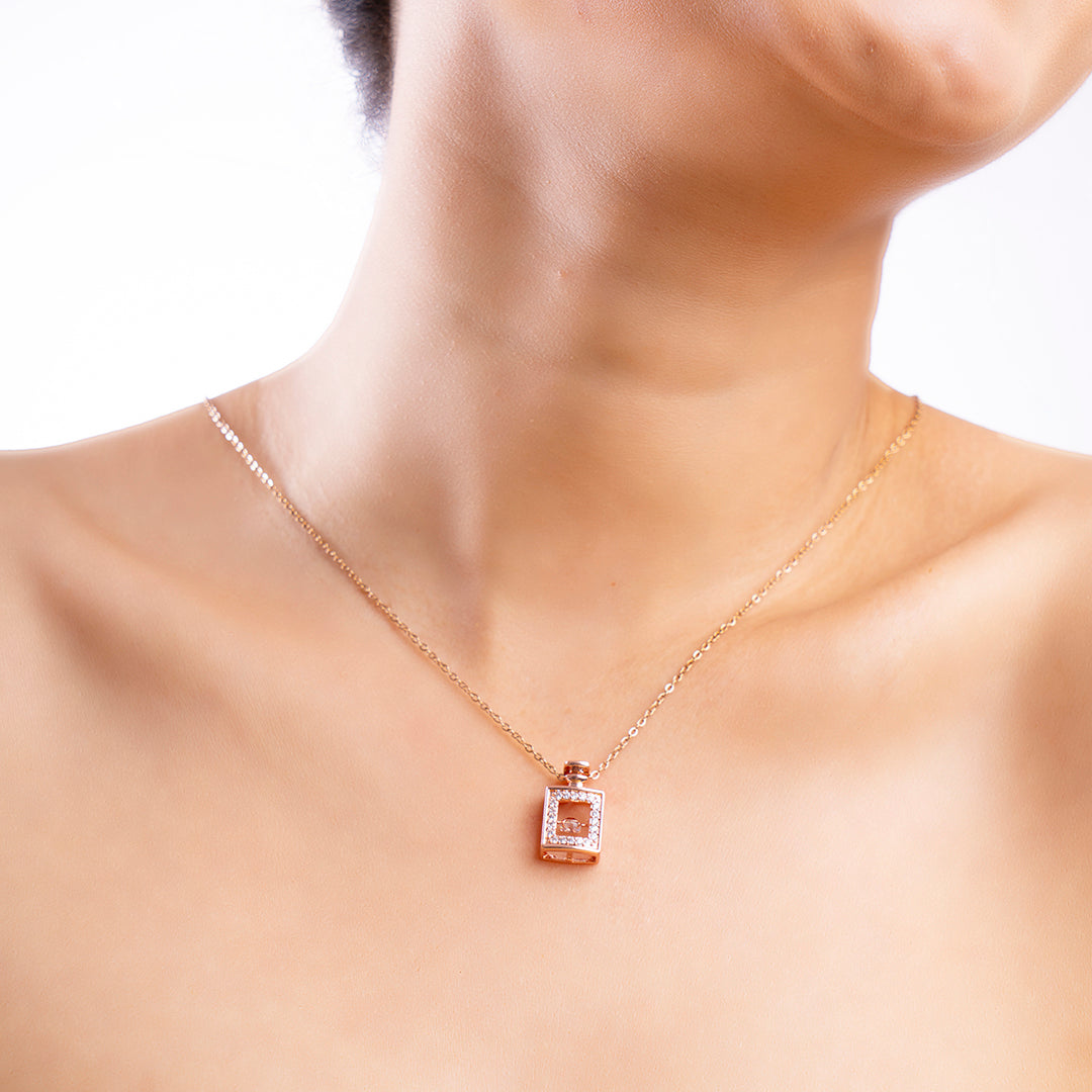 Rose Gold Square Chain Pendant