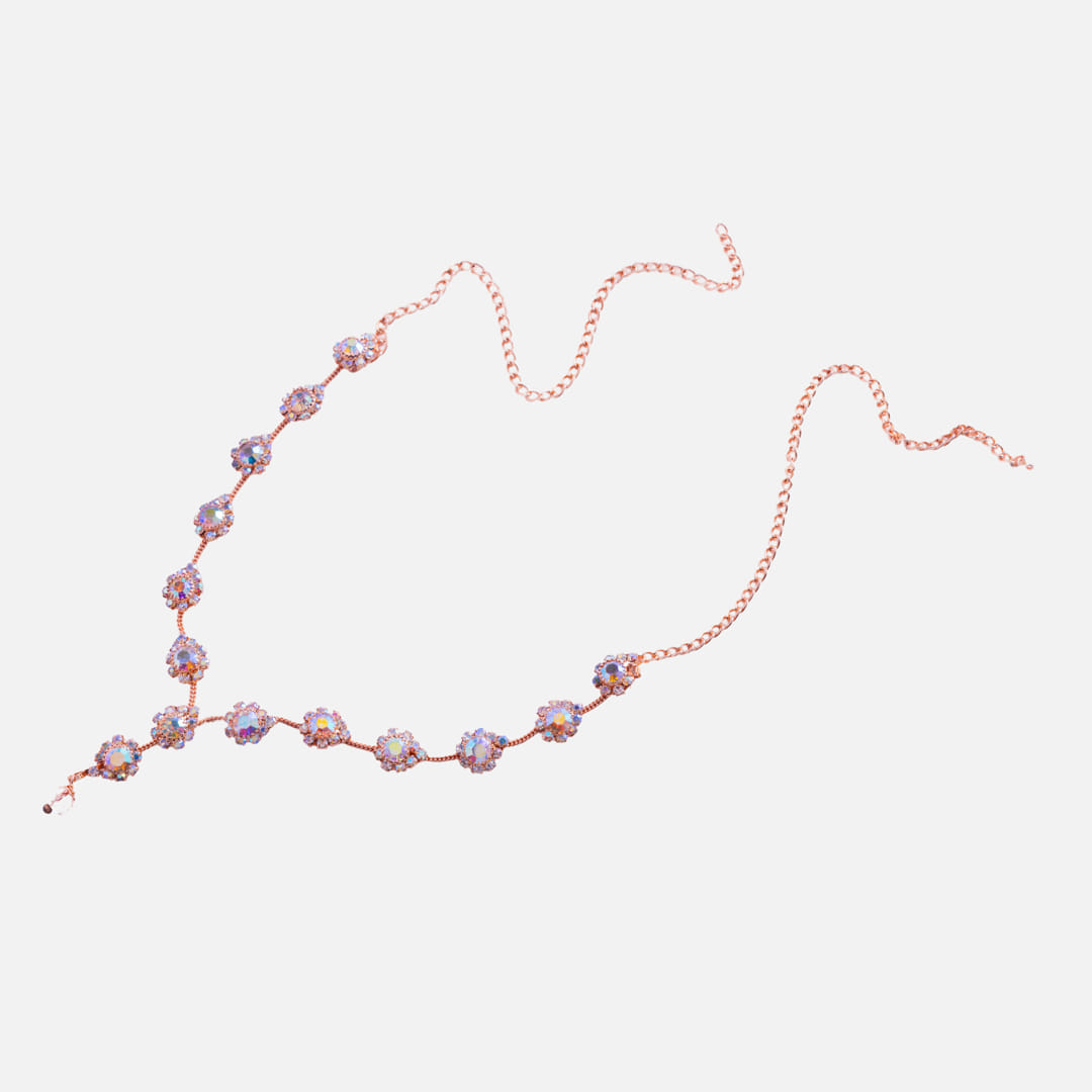 Rose Gold Crystal Bead Necklace
