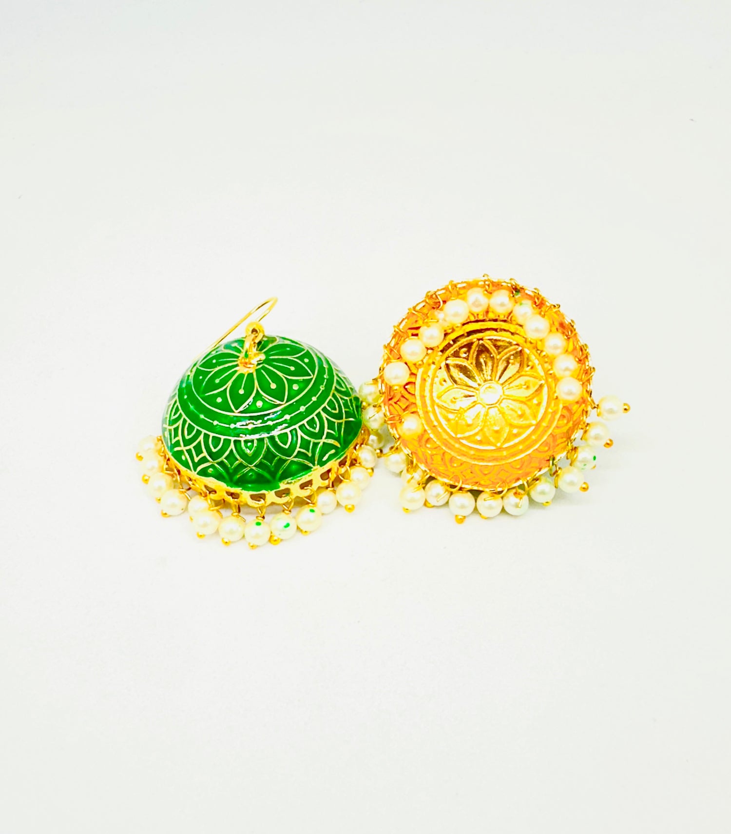 Traditional Jhumka Earrings with Pearl Accents