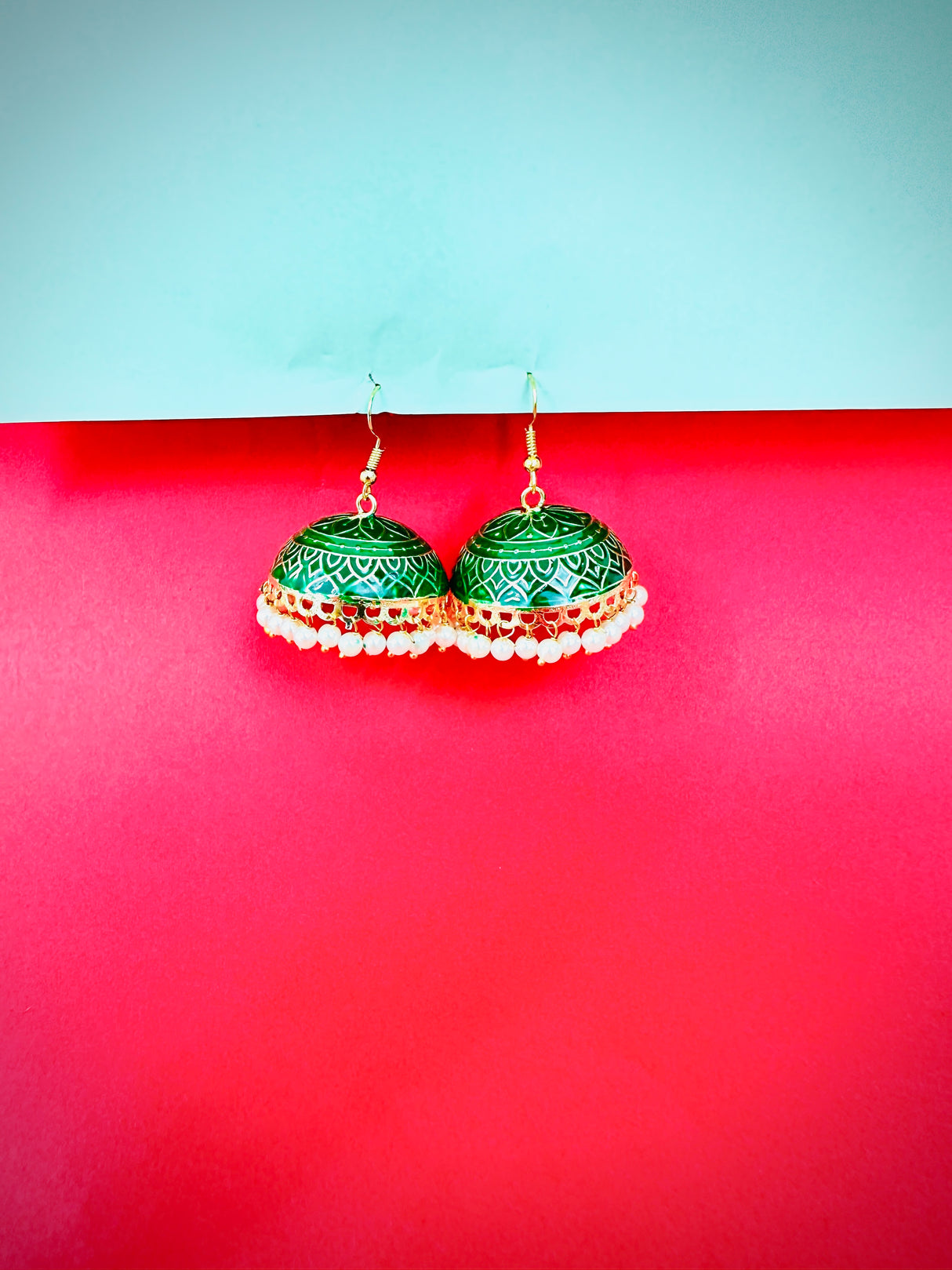 Traditional Jhumka Earrings with Pearl Accents