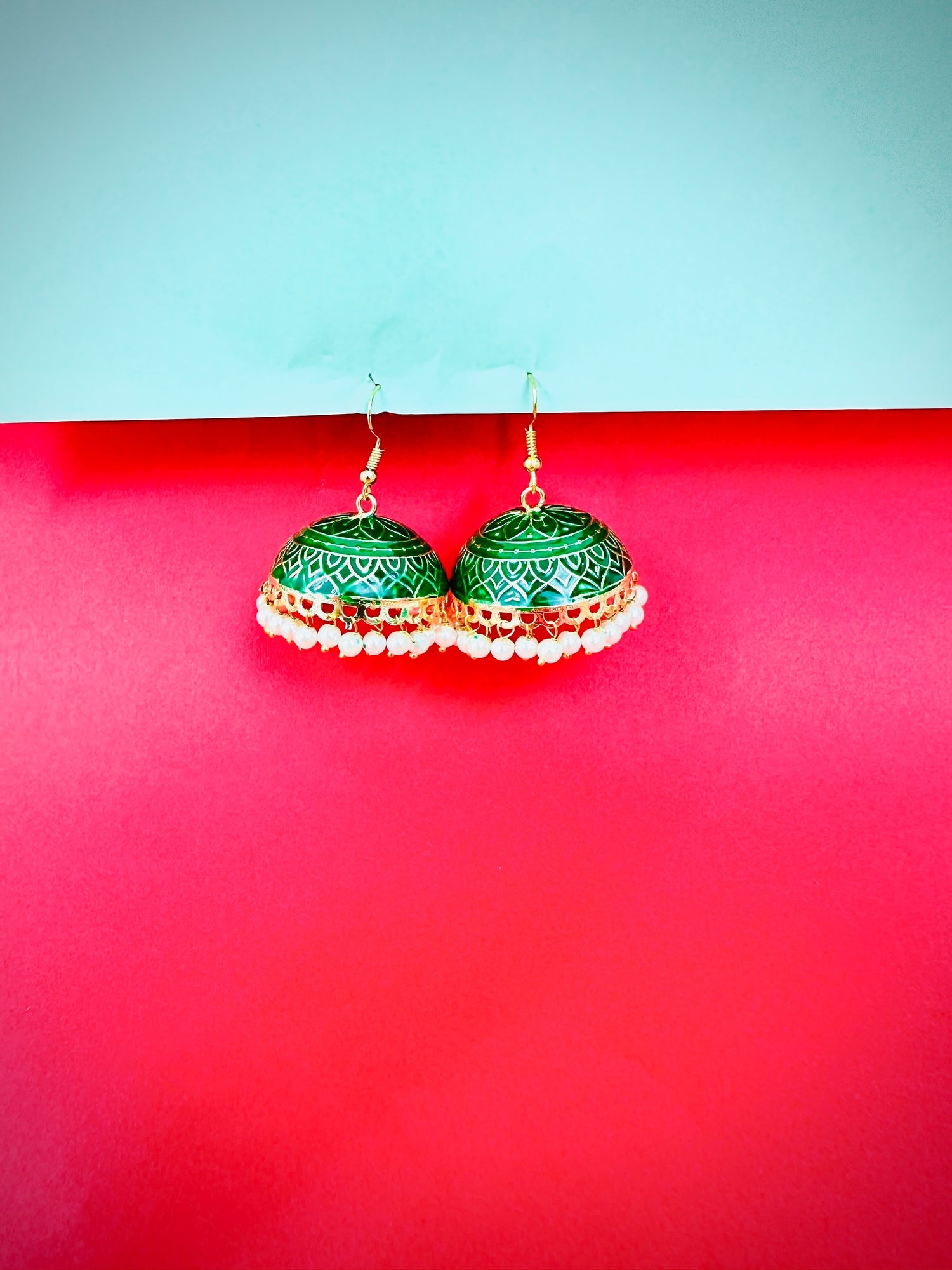 Traditional Jhumka Earrings with Pearl Accents