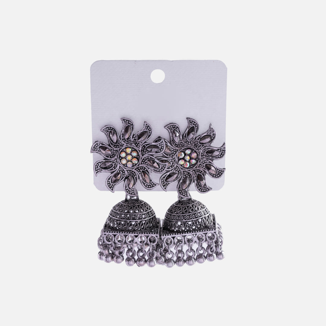 Floral Sunburst Jhumka Earring