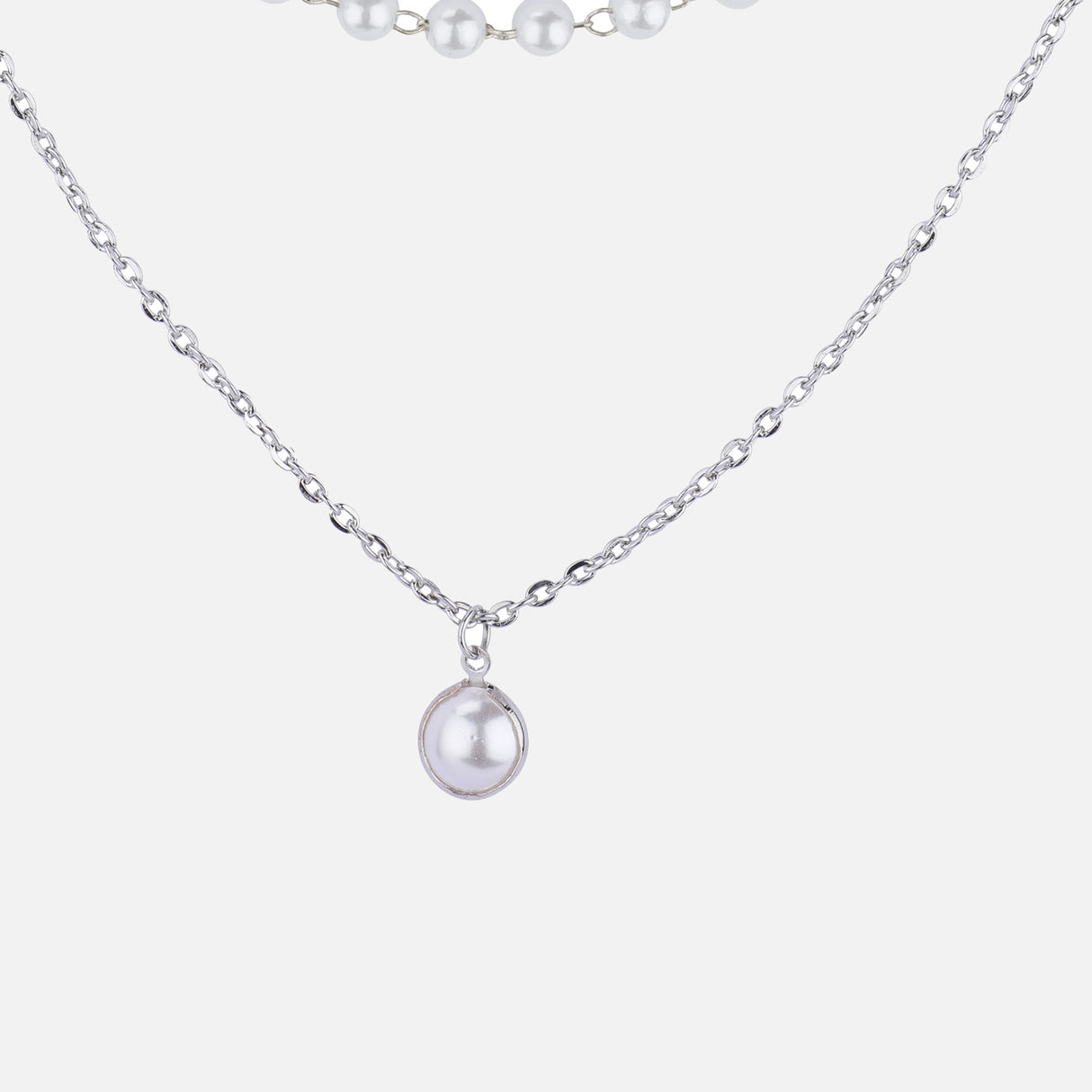 Layered Pearl and Gold Pendant Necklace