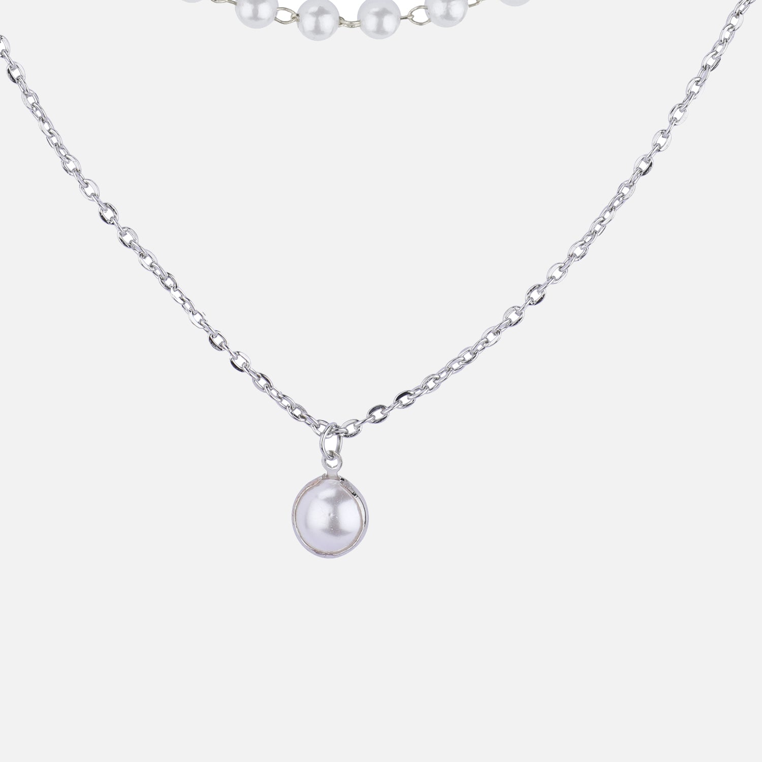 Layered Pearl and Gold Pendant Necklace