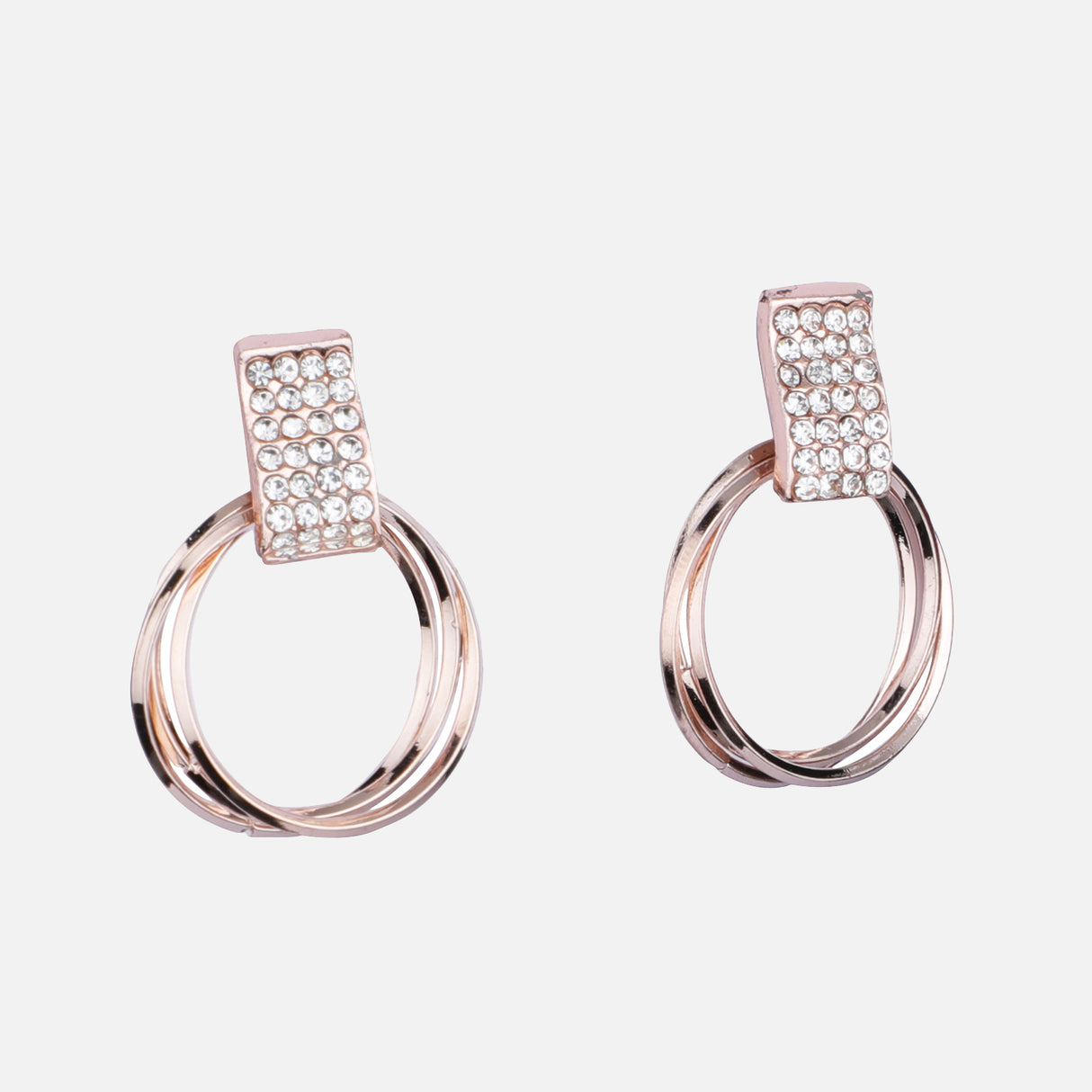 Crystal Rectangle Hoop Earrings