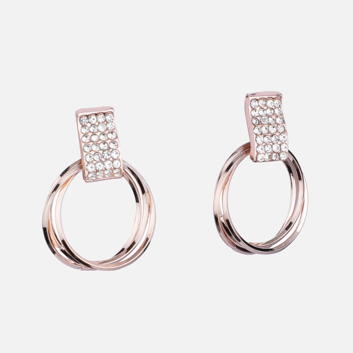 Crystal Rectangle Hoop Earrings