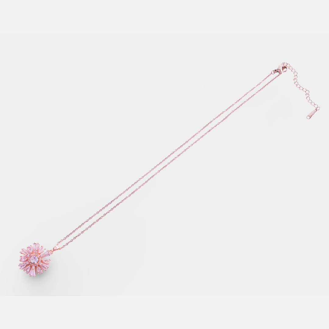 Rose Gold Floral Chain Pendant