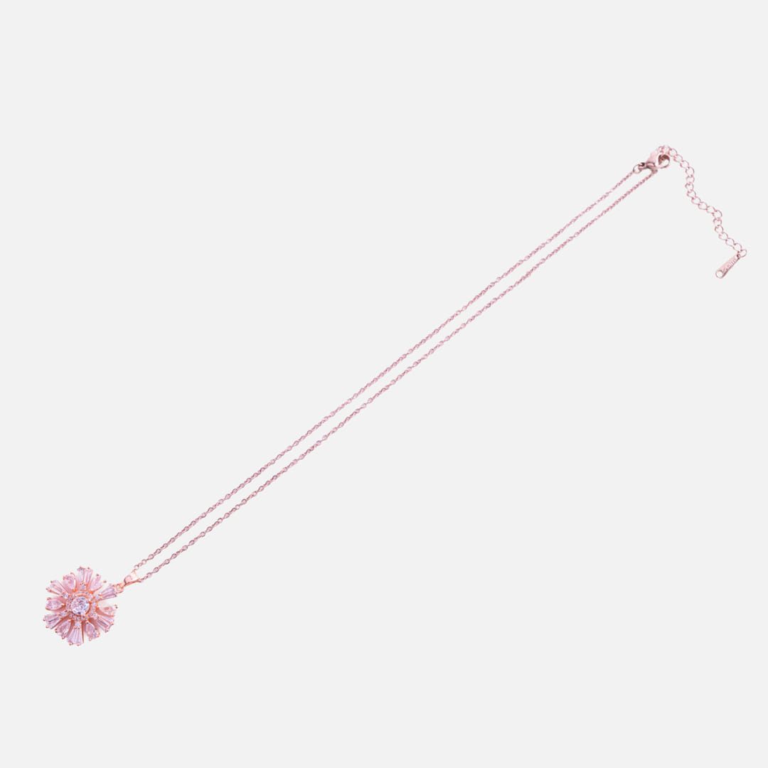 Rose Gold Floral Chain Pendant