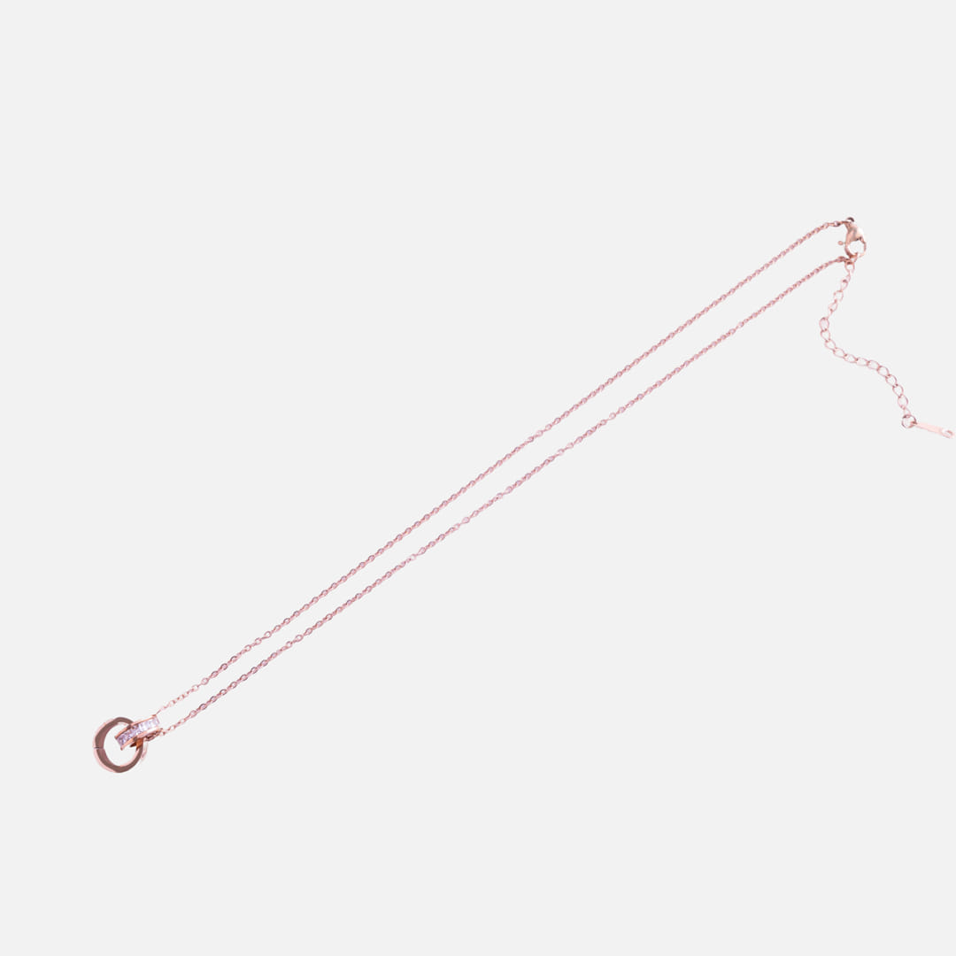 Minimalist Rose Gold Circle Pendant Necklace