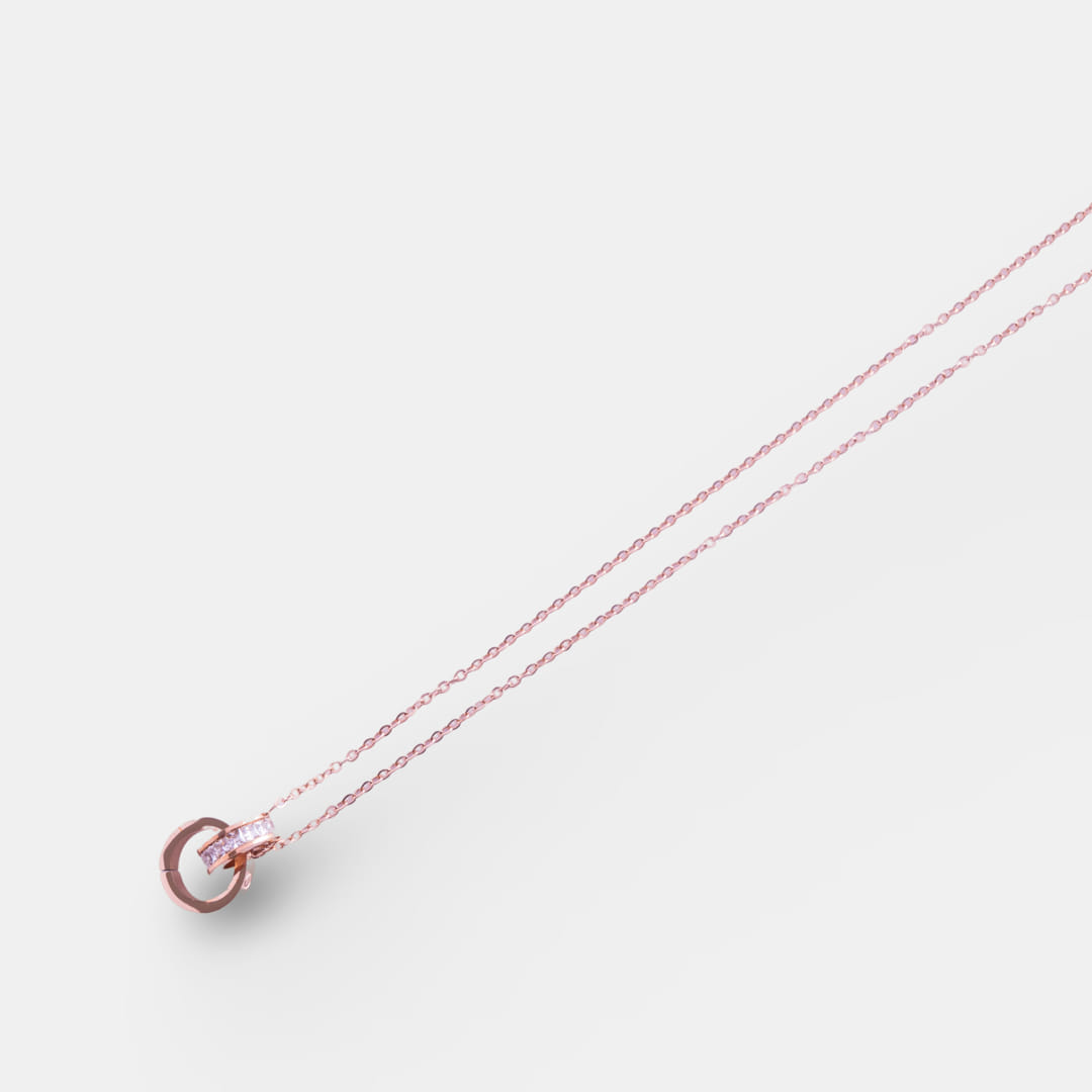 Minimalist Rose Gold Circle Pendant Necklace