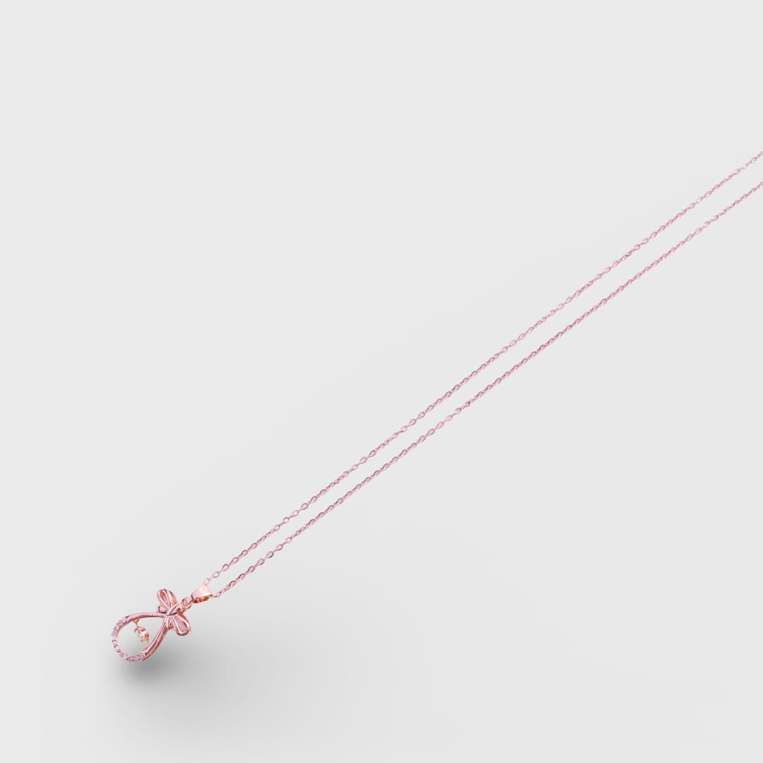 Rose Gold Teardrop  Chain Pendant