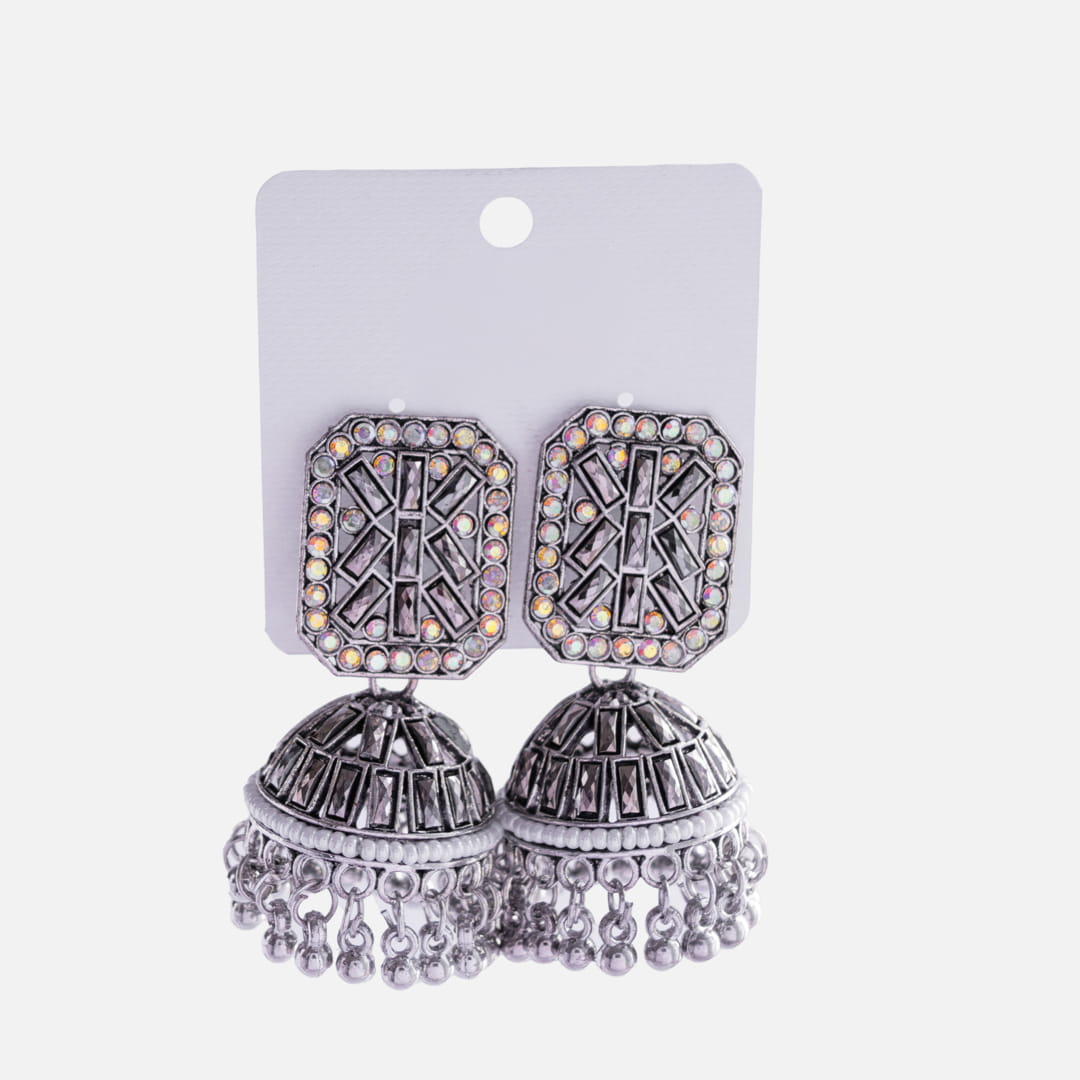 Geometric Statement Jhumka Earrings