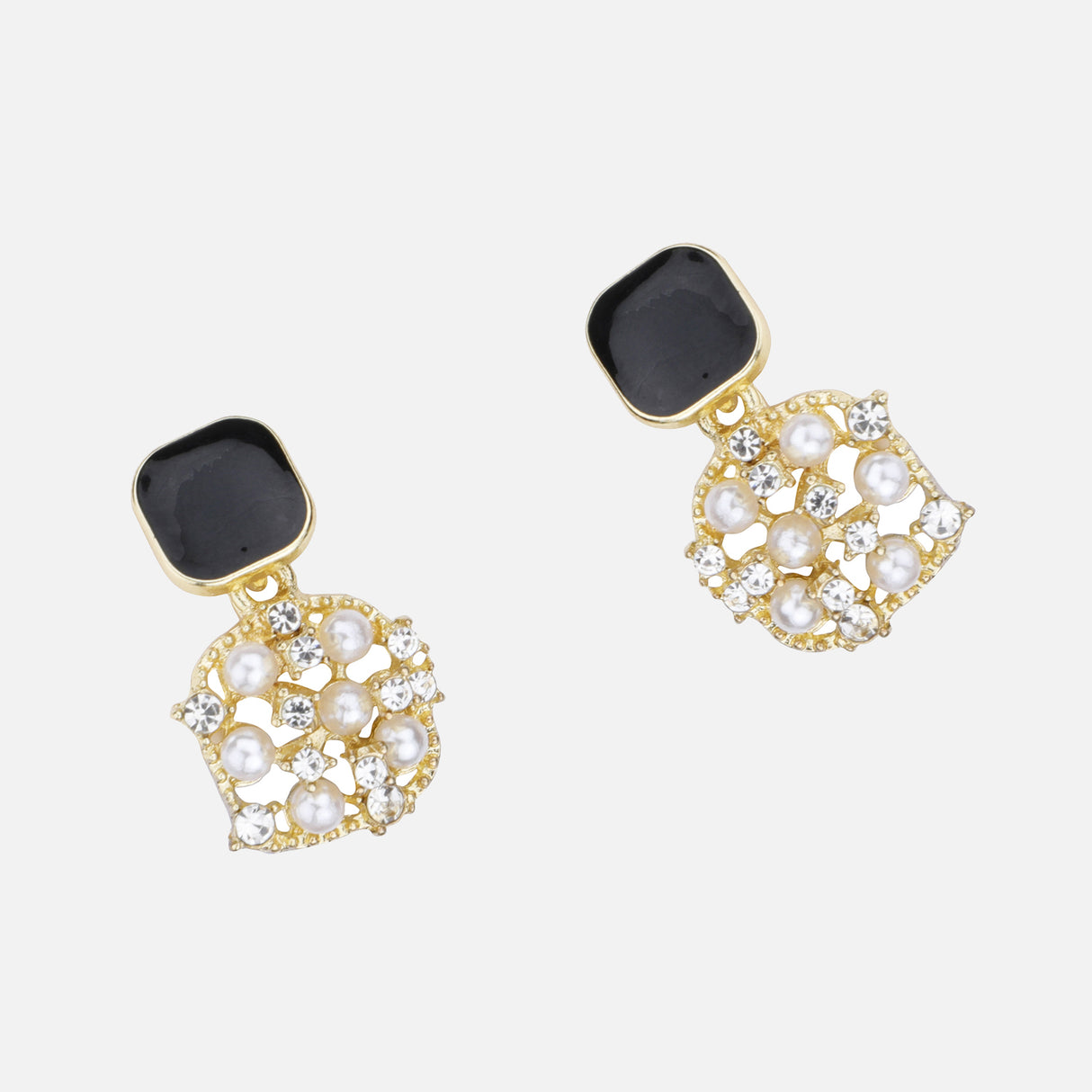 Pearl and Crystal Drop Earrings