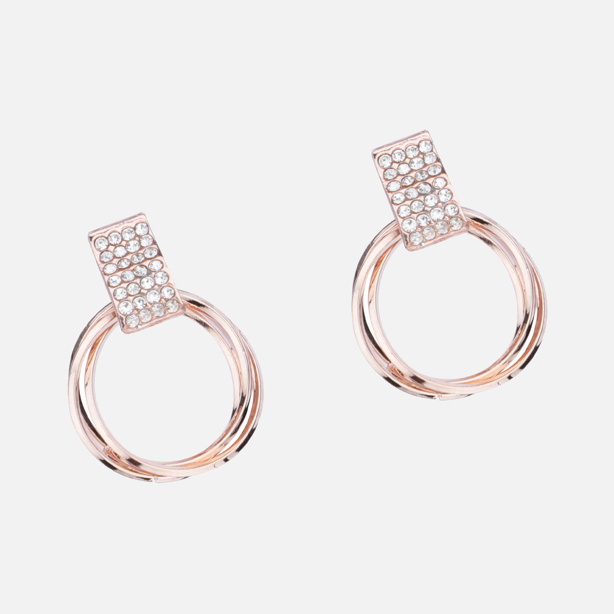 Crystal Rectangle Hoop Earrings