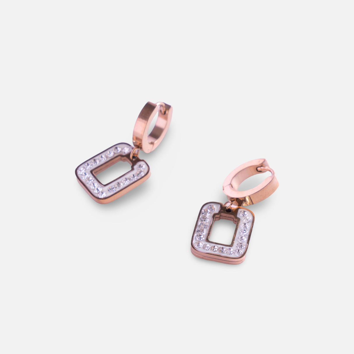 Sparkling Crystal Rectangle Drop Earrings