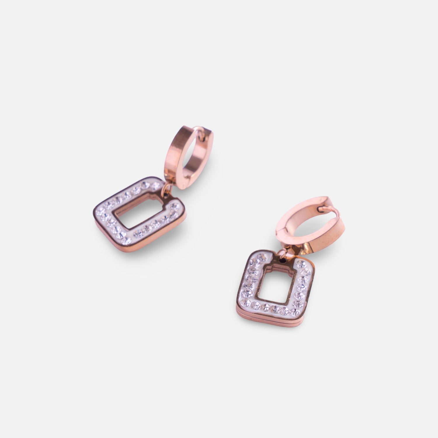 Sparkling Crystal Rectangle Drop Earrings