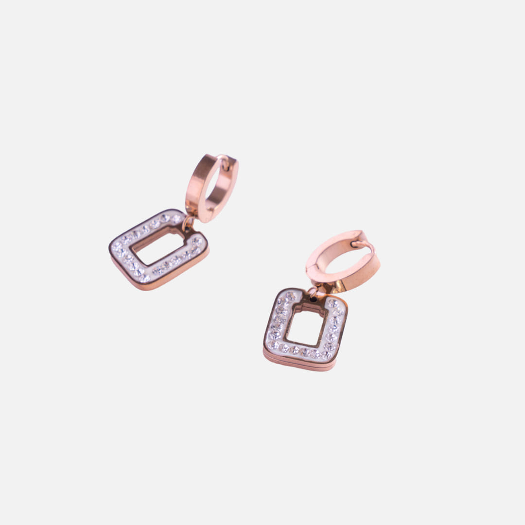Sparkling Crystal Rectangle Drop Earrings