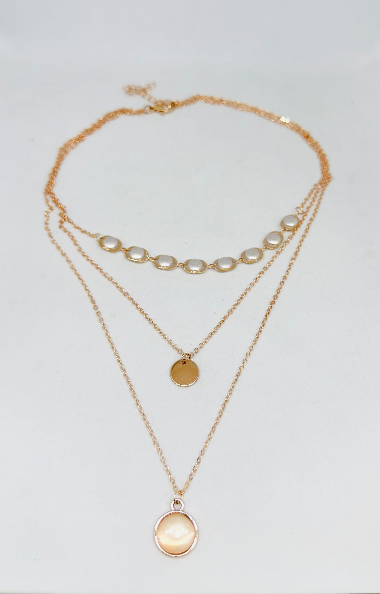 Elegant Layered Necklace Combo Set – Rose Gold-Tone Finish