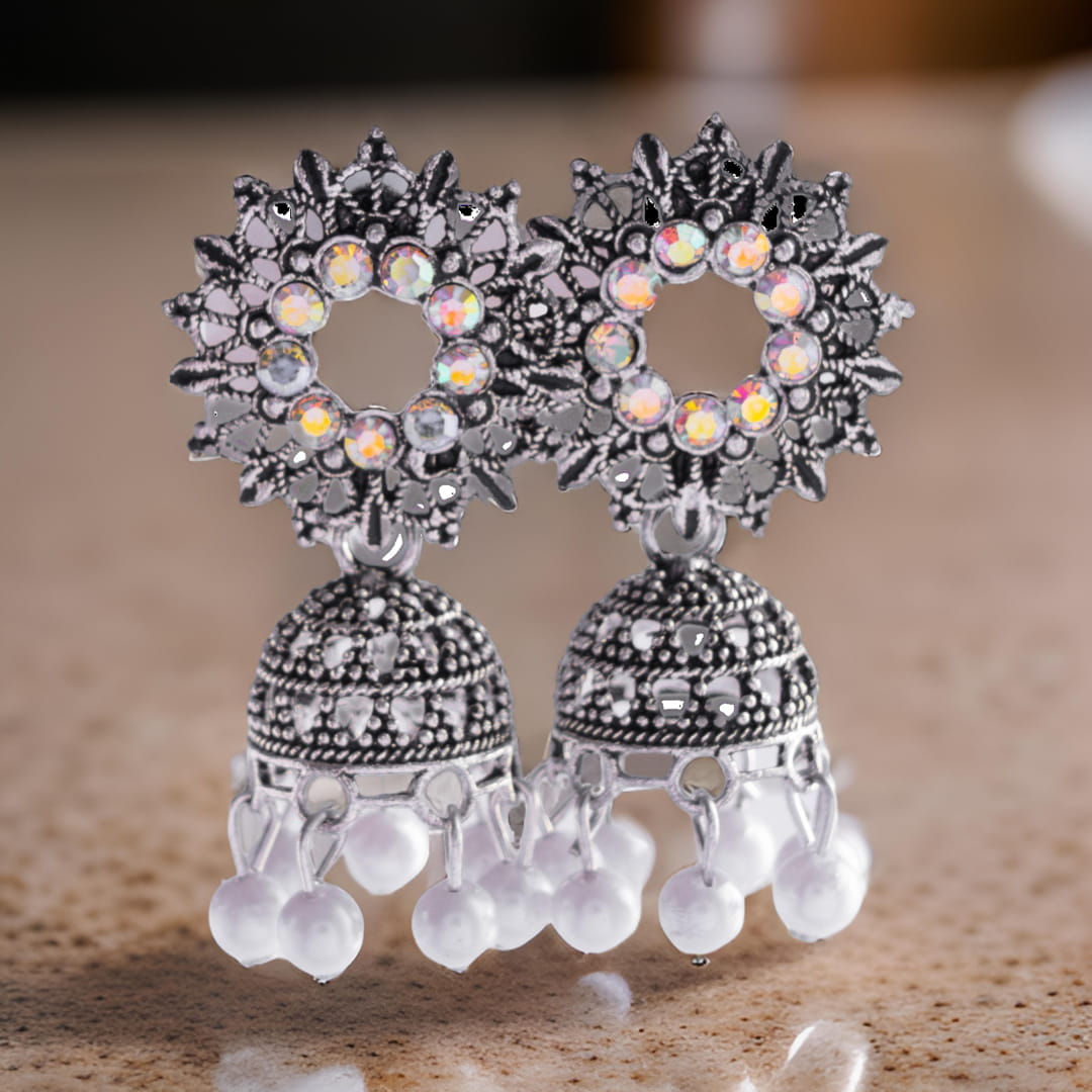 Radiant Pearl Jhumka Earrings