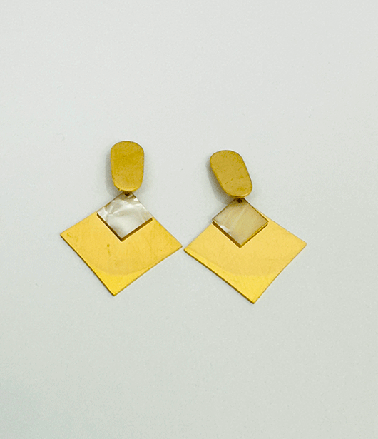 Modern Geometric Stainless Steel Earring Set – Gold-Tone Finish with Pearls and Minimalist Designs
