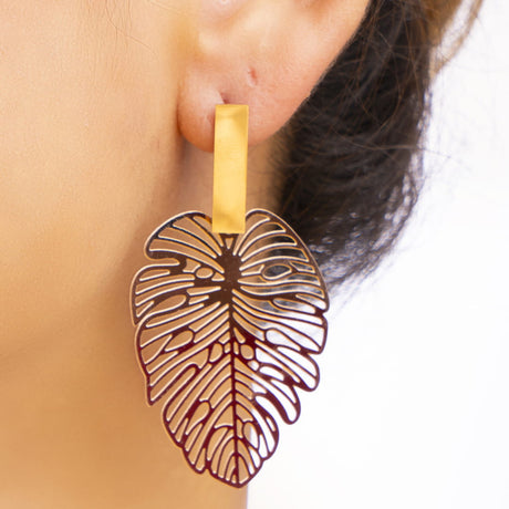 Nature-Inspired Leaf Drop Earrings