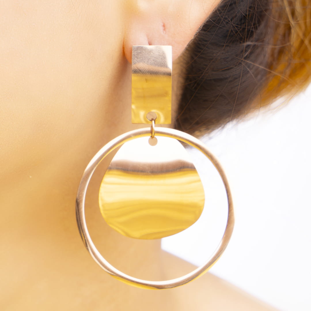 Geometric Gold Drop Earrings