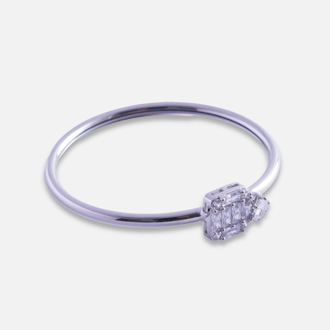 Silver Crystal Open Cuff Bracelet