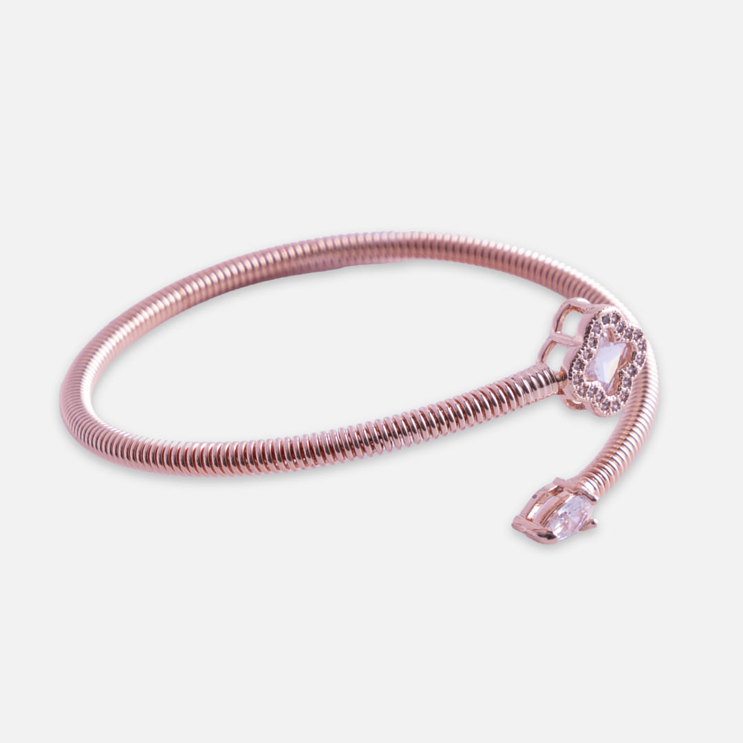 Stainless Steel Spiral Crystal Bracelet