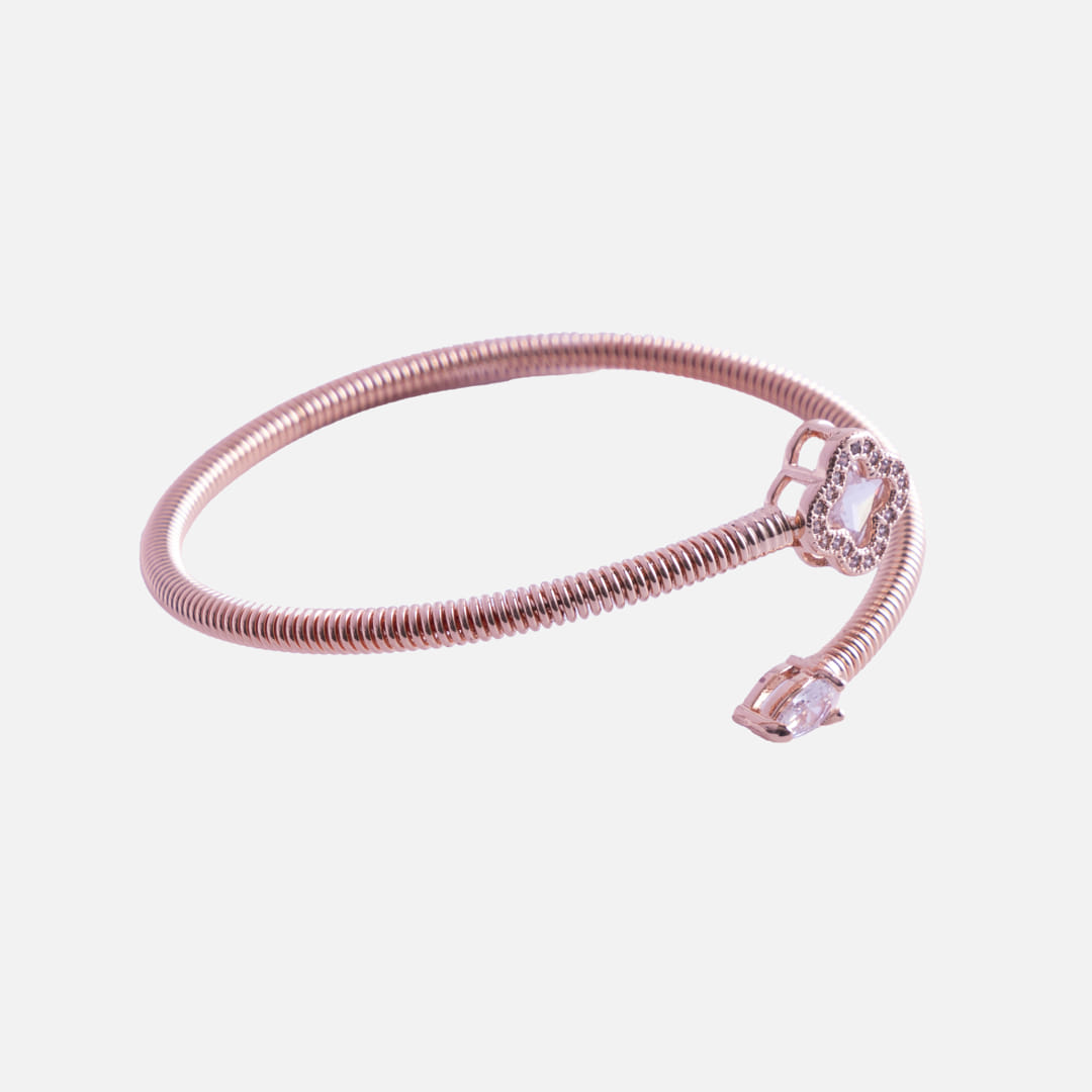 Stainless Steel Spiral Crystal Bracelet